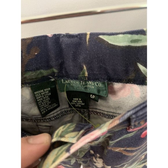 Lauren jeans women’s floral sz 6p ankle chino pants - Picture 4 of 5